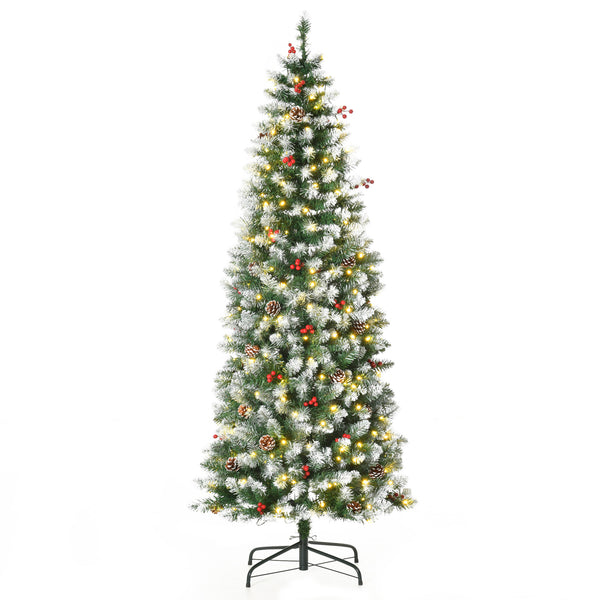 Weihnachtsbaum mit 300 LEDs Deko Schnee 180cm