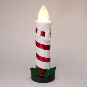 Kerze zusammenklappbar 60 cm weiss/rot