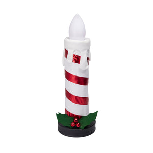 Kerze zusammenklappbar 60 cm weiss/rot