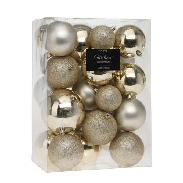 Weihnachtskugeln 26-teilig gold