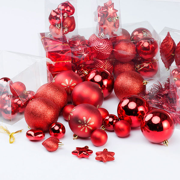 Weihnachtskugeln Christbaumkugeln 103 Stk. silber Mix