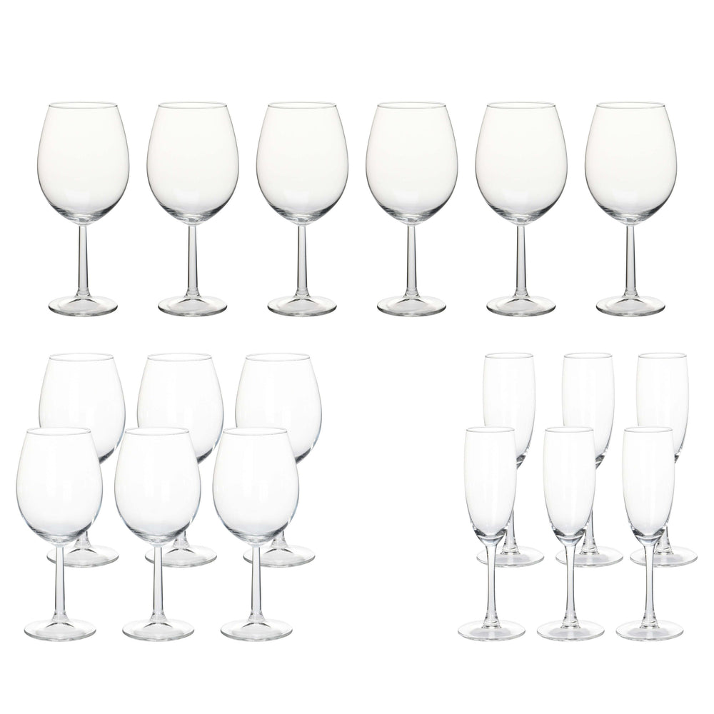 Bicchiere da vino, bicchiere da champagne, set da 18 pezzi
