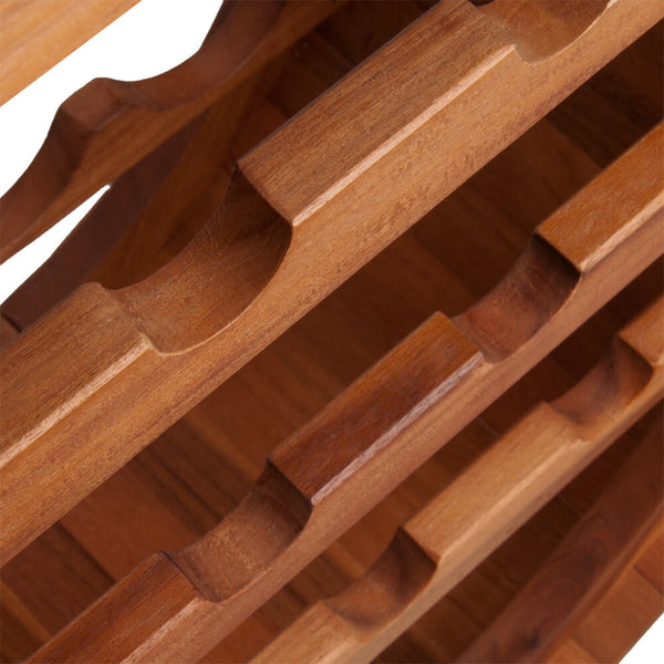 Acacia wood wine rack for 12 bottles in a wine barrel design