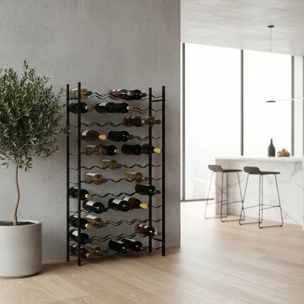Weinregal Eisen für 72 Flaschen schwarz