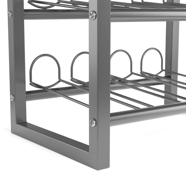 Weinregal Metall für 24 Flaschen silber