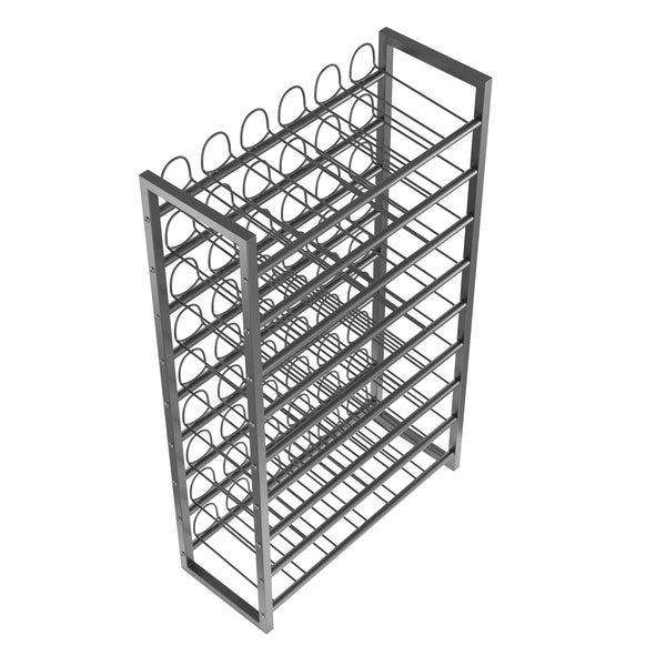Weinregal Metall für 54 Flaschen silber