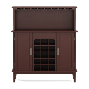 Weinregal Sideboard Holz für 15 Flaschen braun