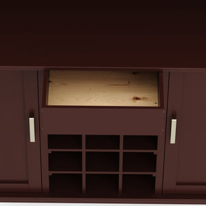 Weinregal Sideboard Holz für 15 Flaschen braun