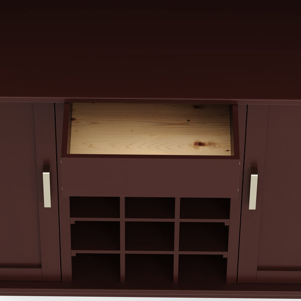 Weinregal Sideboard Holz für 15 Flaschen braun