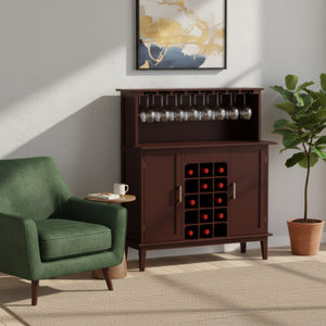 Weinregal Sideboard Holz für 15 Flaschen braun