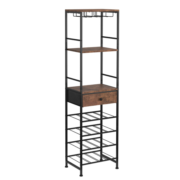 Weinregal Vintage BONITA für 16 Flaschen mit Schublade 40 x 148 cm