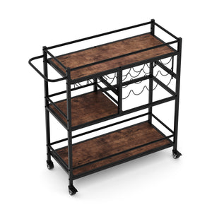 Weinregal Vintage BONITA auf Rollen für 12 Flaschen 80 x 86 cm