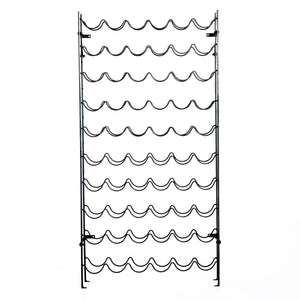 Wine rack for 60 bottles, metal, black