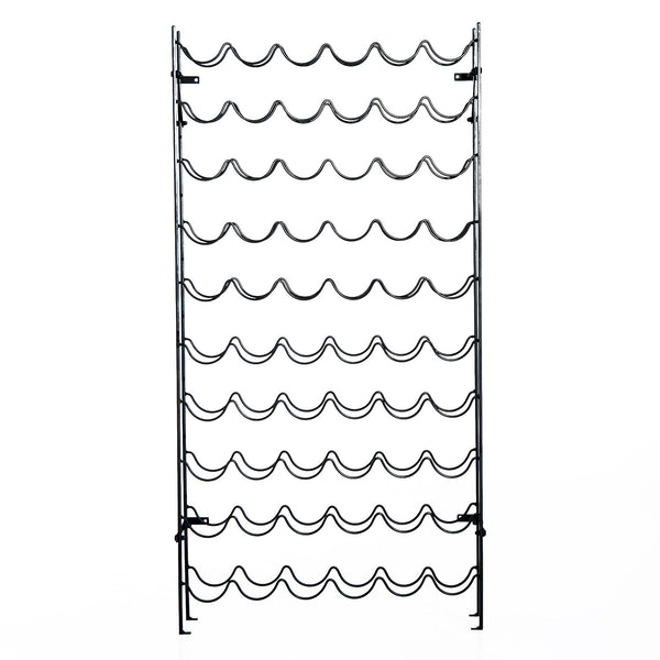 Wine rack for 60 bottles, metal, black