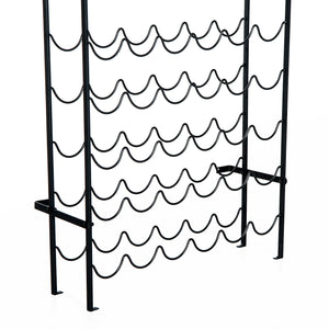 Wine rack for 60 bottles, metal, black