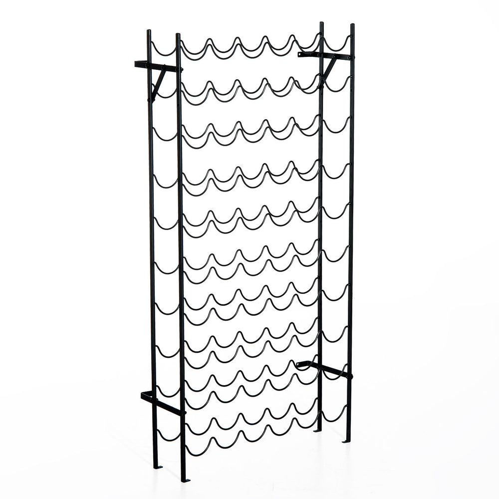 Wine rack for 60 bottles, metal, black
