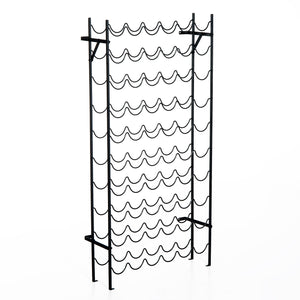 Wine rack for 60 bottles, metal, black