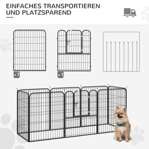 Welpenauslauf Freigehege Laufstall Metall 79x100cm Schwarz
