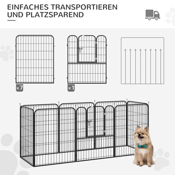Welpenauslauf Freigehege Laufstall Metall 79x100cm Schwarz