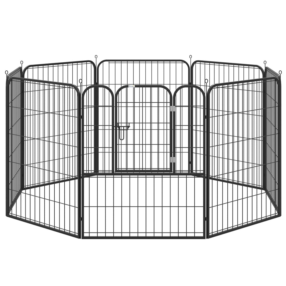Welpenauslauf Freigehege Laufstall Metall 79x100cm Schwarz