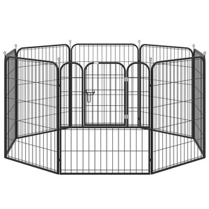 Welpenauslauf Freigehege Laufstall Metall 79x100cm Schwarz