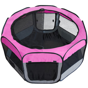 Welpenauslauf faltbar pink