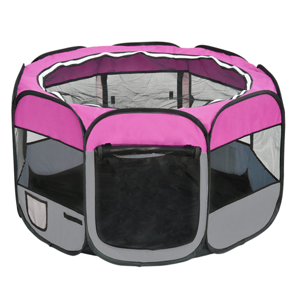 Welpenauslauf faltbar pink