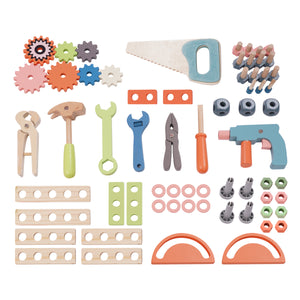 Werkbank Kinder Holz 68-teilig 80 cm bunt/natur