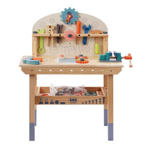 Werkbank Kinder Holz 68-teilig 80 cm bunt/natur