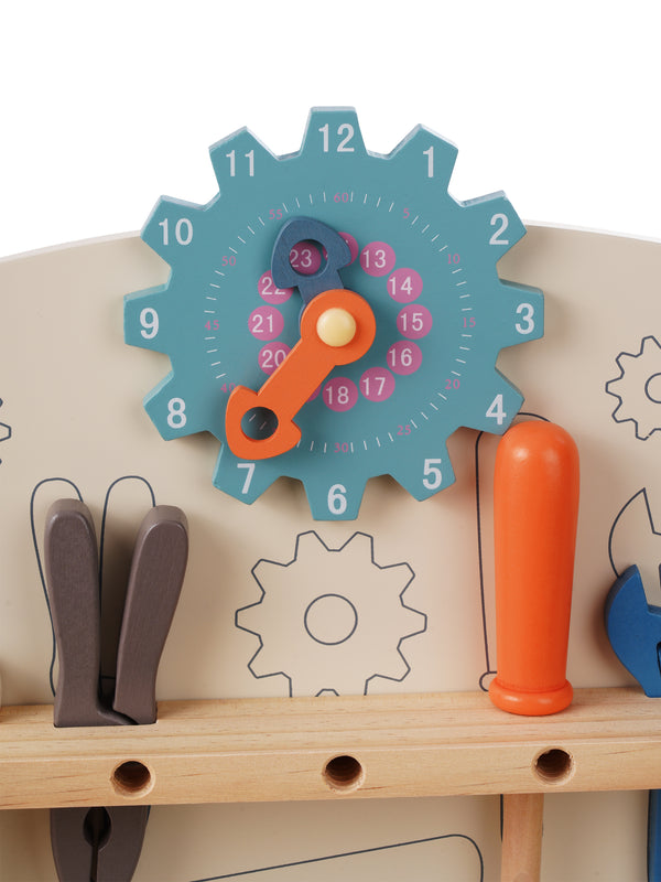Werkbank Kinder Holz 68-teilig 80 cm bunt/natur