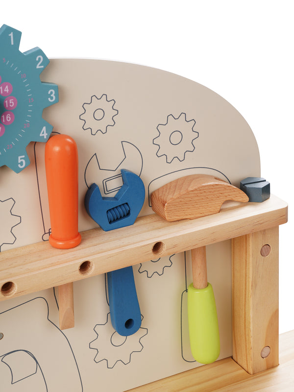 Werkbank Kinder Holz 68-teilig 80 cm bunt/natur