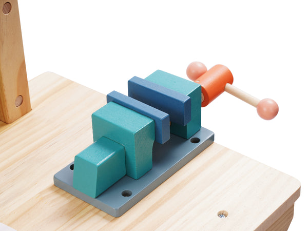 Werkbank Kinder Holz 68-teilig 80 cm bunt/natur