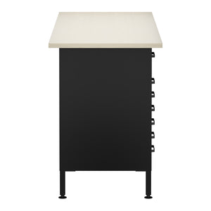Werkbank MAKSIMUS 15 Schubladen 160 x 60 cm anthrazit/schwarz/natur
