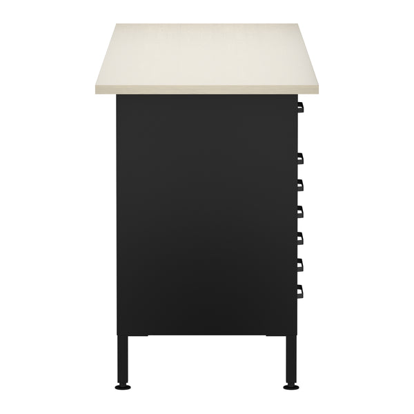 Werkbank MAKSIMUS 15 Schubladen 160 x 60 cm anthrazit/schwarz/natur