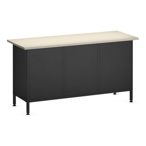 Werkbank MAKSIMUS 15 Schubladen 160 x 60 cm anthrazit/schwarz/natur