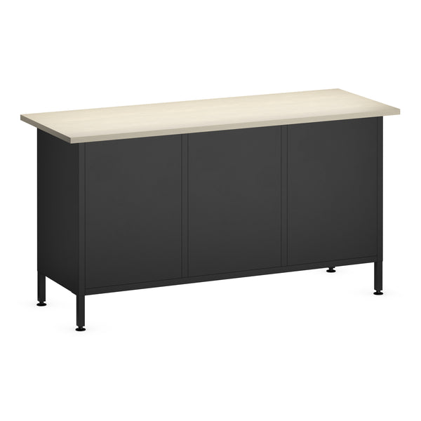 Werkbank MAKSIMUS 15 Schubladen 160 x 60 cm anthrazit/schwarz/natur