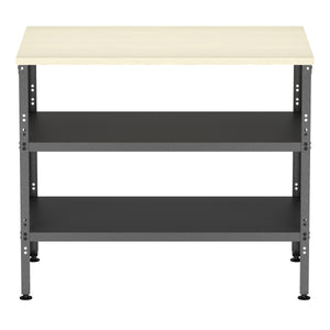 Werkbank MAKSIMUS mit 2 Ablagen 100 x 55 cm anthrazit/natur