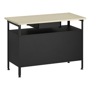 Werkbank MAKSIMUS 2 Türen 1 Schublade 120 x 60 cm anthrazit/schwarz/natur