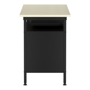 Werkbank MAKSIMUS 2 Türen 1 Schublade 120 x 60 cm anthrazit/schwarz/natur