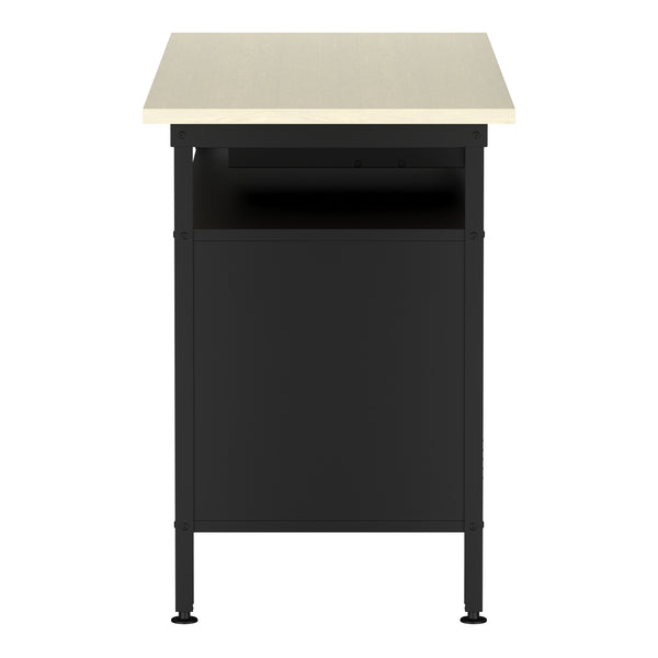 Werkbank MAKSIMUS 2 Türen 1 Schublade 120 x 60 cm anthrazit/schwarz/natur