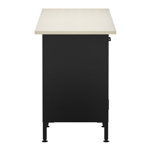 Werkbank MAKSIMUS 6 Schubladen 1 Tür 160 x 60 cm anthrazit/schwarz/natur