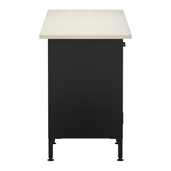 Werkbank MAKSIMUS 6 Schubladen 1 Tür 160 x 60 cm anthrazit/schwarz/natur