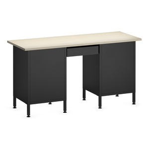 Werkbank MAKSIMUS 6 Schubladen 1 Tür 160 x 60 cm anthrazit/schwarz/natur
