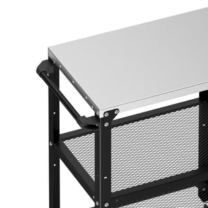 Grill Beistelltisch 72 x 41 x 79 cm schwarz/silber