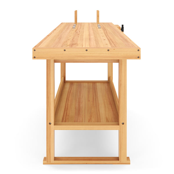 Werkbank mit Schraubstock Holz 180 x 50 cm