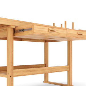 Werkbank mit Schraubstock Holz 180 x 50 cm
