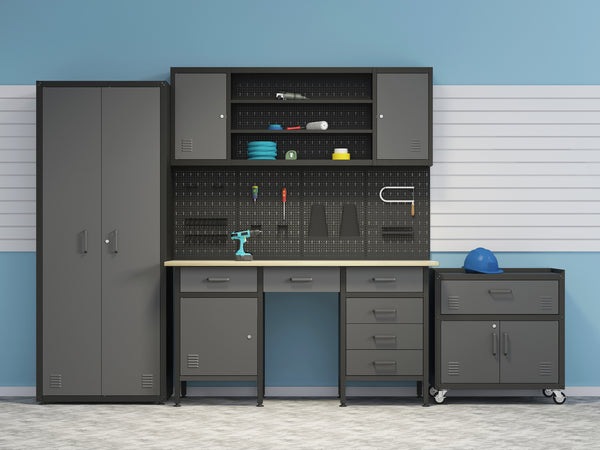Aktenschrank MAKSIMUS 2 Türen 1 Schublade 77 x 80 cm anthrazit/schwarz