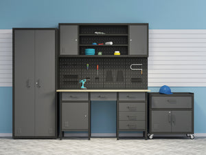 Aktenschrank MAKSIMUS 77 x 190 cm anthrazit/schwarz