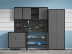 Aktenschrank MAKSIMUS 77 x 190 cm anthrazit/schwarz