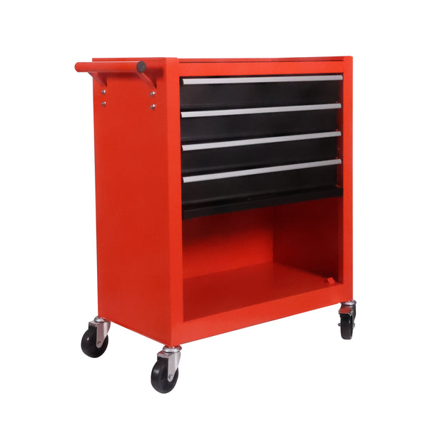 Werkstattwagen Rollwagen mit 4 Schubladen orange/schwarz